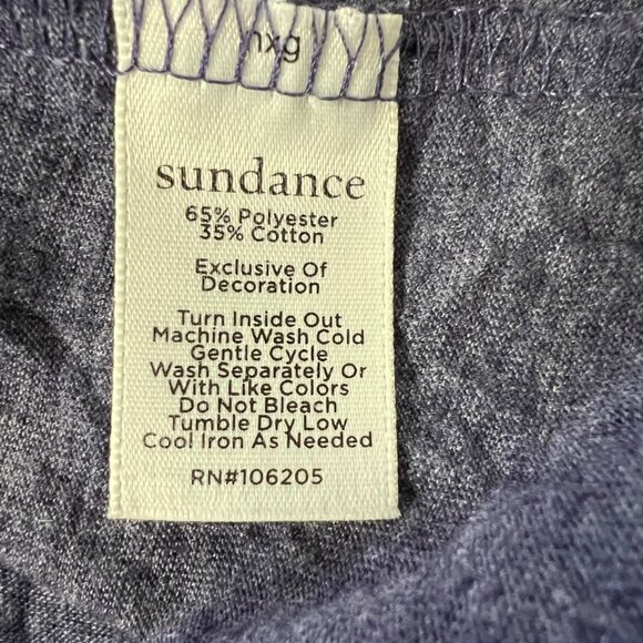 Sundance Womens Blue Crinkle Top Crochet Lace Trim Half Sleeves size Small - Picture 11 of 12